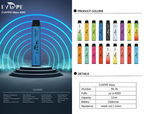 EVAPPE Maxx Disposable Vape Pod Device Wholesale (4000 Puffs) - Image 2
