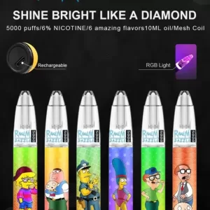 RandM Dazzle Disposable Vape Pod Device Wholesale (Rechargeable 5000 Puffs)