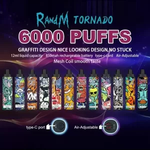 RandM Tornado Disposable Vape Pod Device Wholesale (Rechargeable 6000 Puffs)