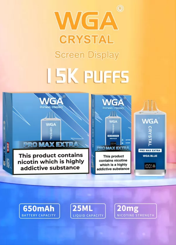 WGA Crystal Extra15000 Puffs Pro Max Rechargeable Disposable Vape - Image 2