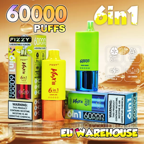 Special offer :  Fizzy MAX III 60000 puffs 6 flavors in 1 vape (10pcs) - Image 6