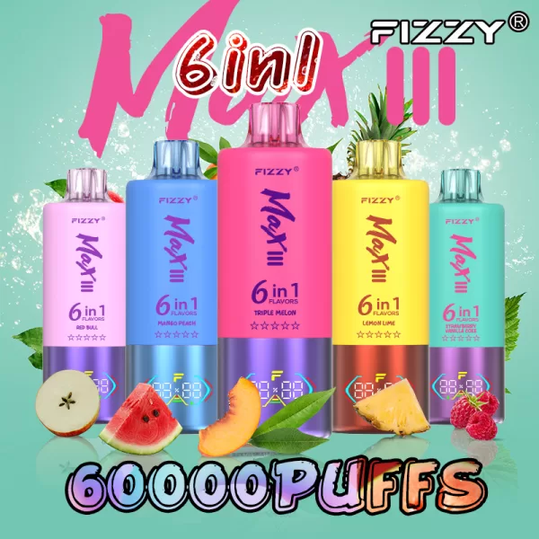 Special offer :  Fizzy MAX III 60000 puffs 6 flavors in 1 vape (10pcs) - Image 12