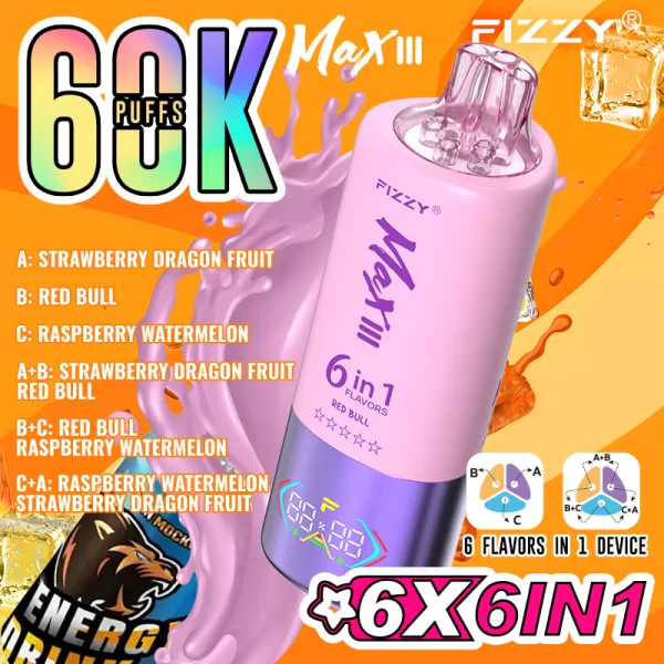 Special offer :  Fizzy MAX III 60000 puffs 6 flavors in 1 vape (10pcs) - Image 22