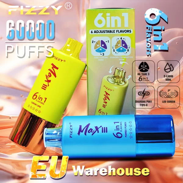 Special offer :  Fizzy MAX III 60000 puffs 6 flavors in 1 vape (10pcs) - Image 8