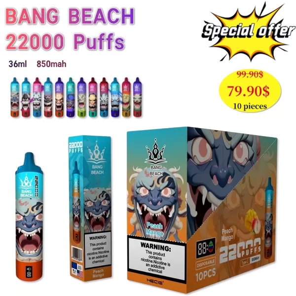 Special offer : Good price bang beach 22000 puffs vape (10 pcs)