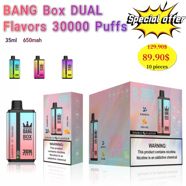Special offer :  BANG Box double flavors 30k puffs vape (10pcs)