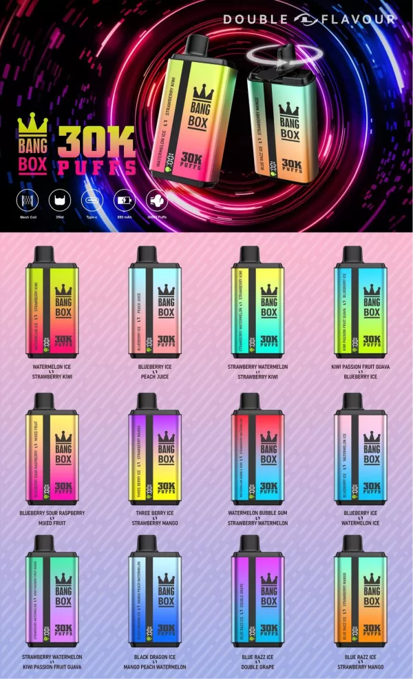 Special offer :  BANG Box double flavors 30k puffs vape (10pcs) - Image 4